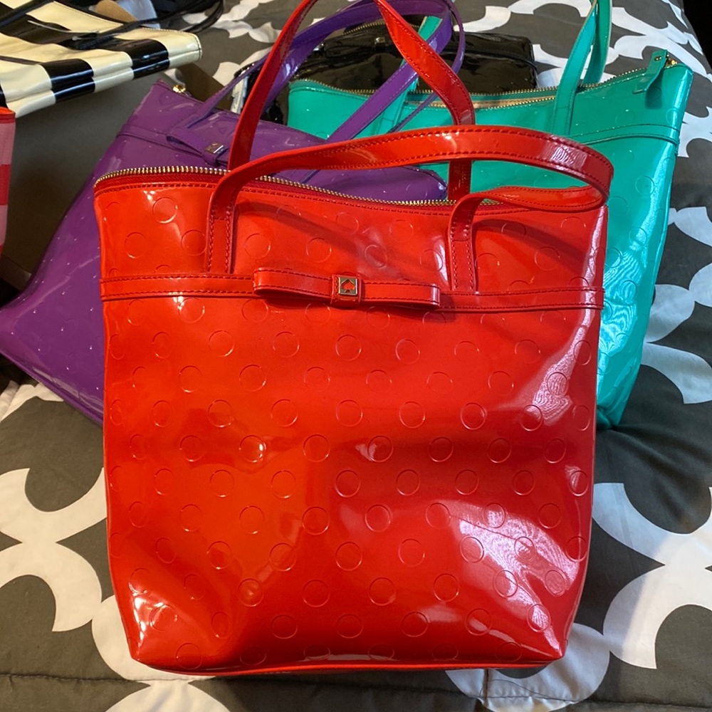 Red polka dot kate spade purse
